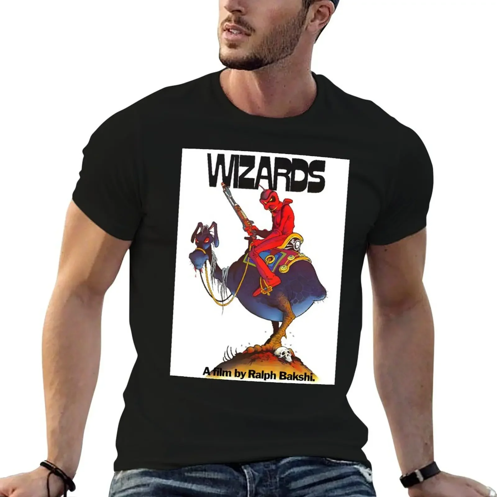 

1977 WIZARDS VINTAGE ANIMATED FANTASY MOVIE T-Shirt summer tops customizeds summer top anime t shirts mens t shirts top quality