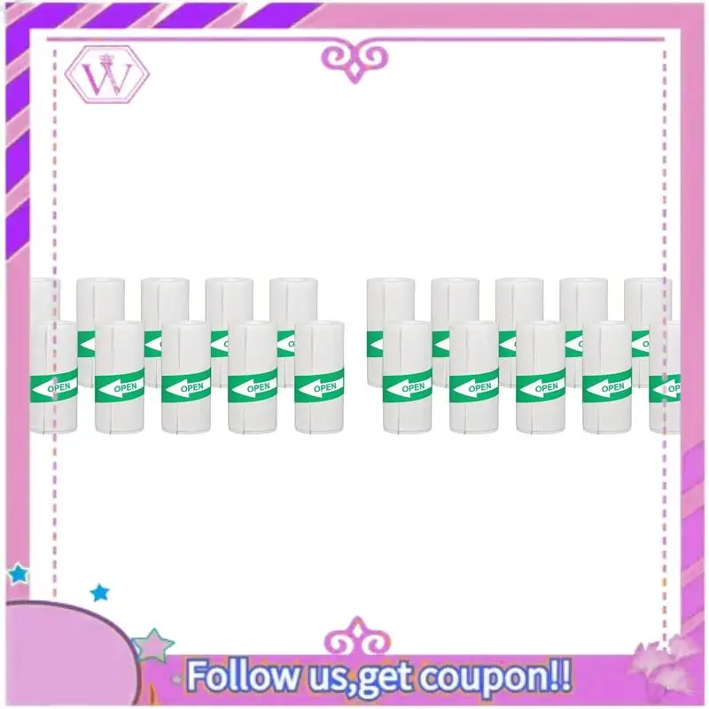 Etichette autoadesive in carta adesiva per mini stampante termica da 20 pezzi in bianco e nero per tutte le stampanti fino a 57X30 mm