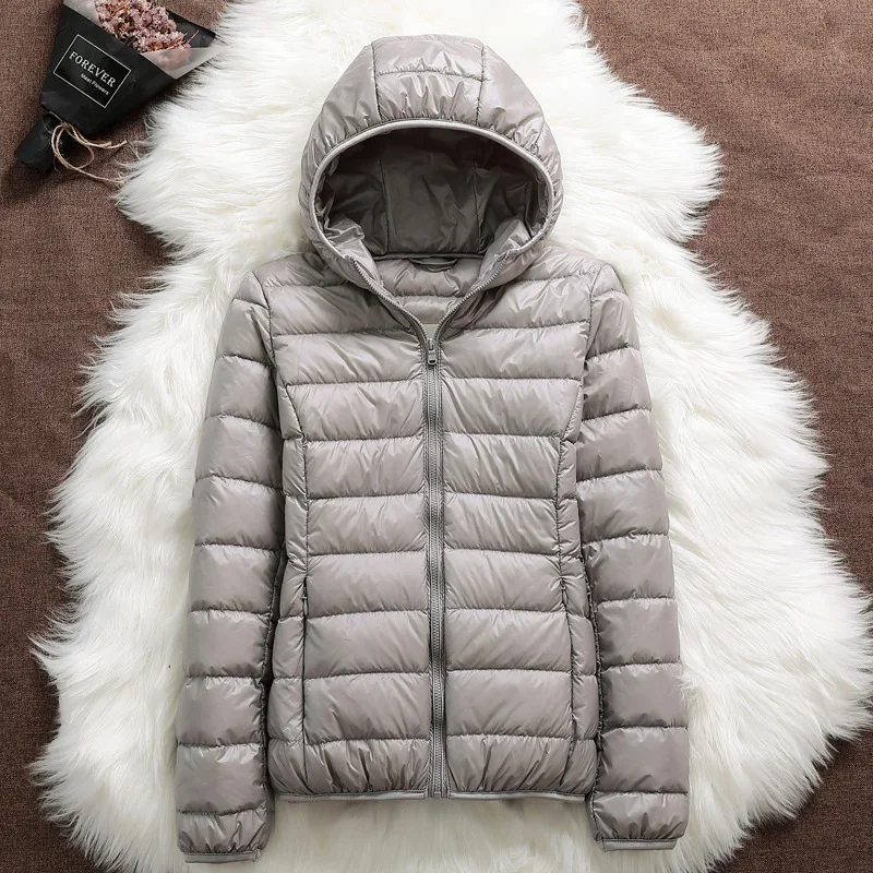 15 Colors Women Hooded Puffer Jackets 2023 New Spring Winter 90% White Duck Down Female Coats Ultralight Packable Casual Parkas