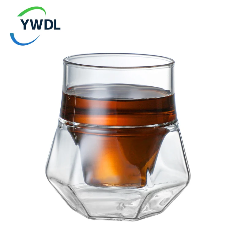 130ml Double Walled Glass Cup Hanging Ear Espresso Coffee Cup Clear Anti-scalding Teacup Party Brandy Wine Mug