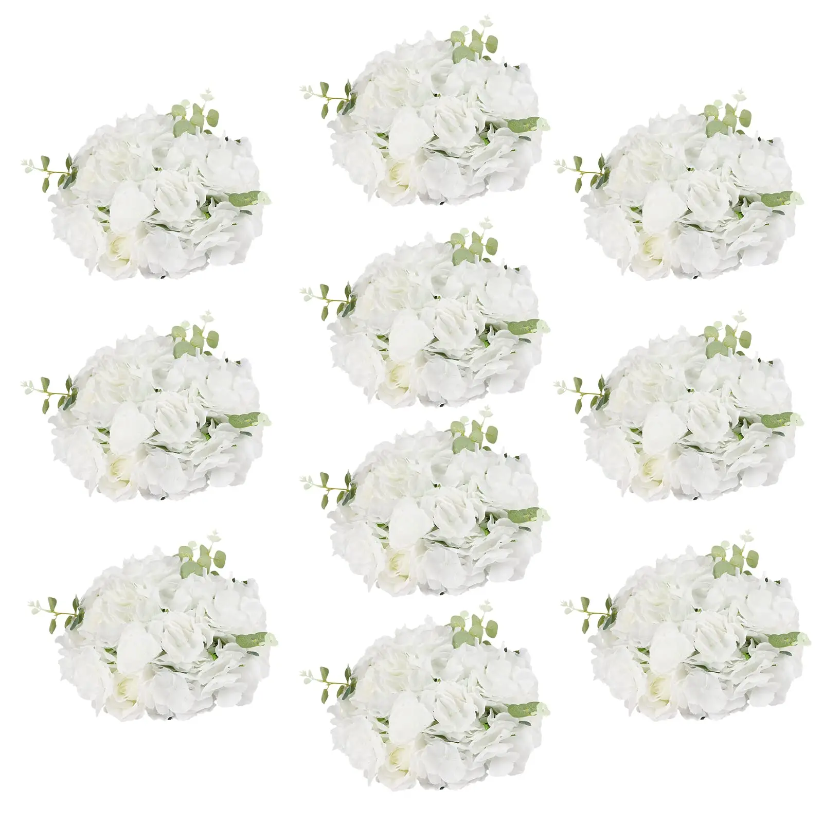 

10 Pcs 11.8 英寸 Diameter Fake Flower Balls White Rose Artificial Arrangements for Wedding Centerpiece Table Decorations Flower B