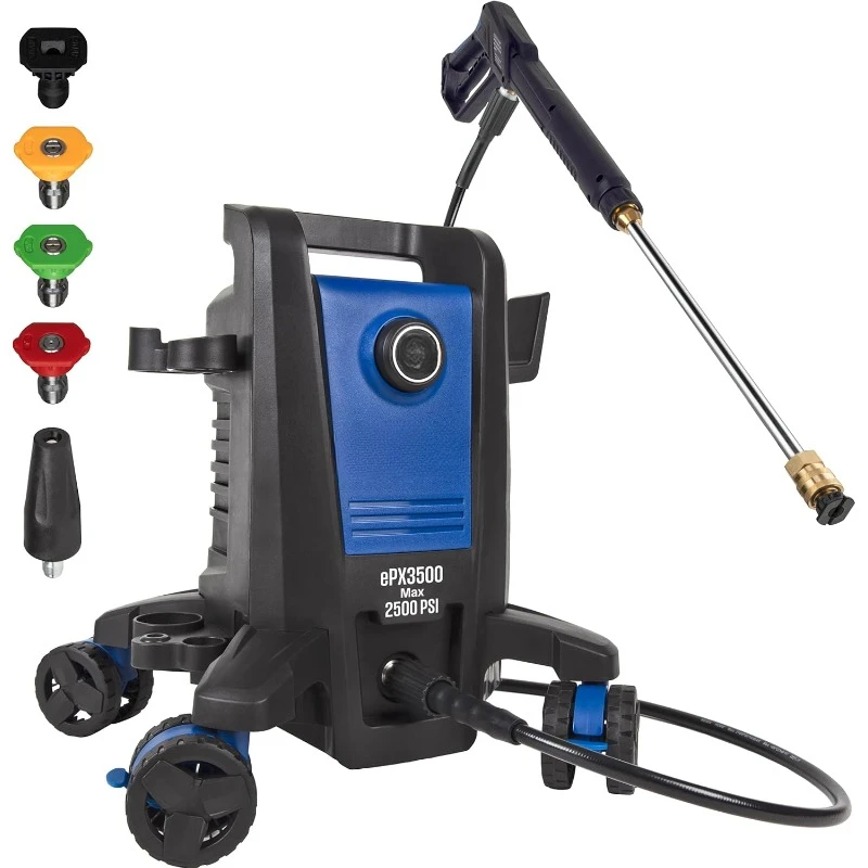 ePX3500 Electric Pressure Washer, 2500 Max PSI Technology, Onboard Soap Tank, Pro-Style Steel Wand, 5-Nozzle Set home.