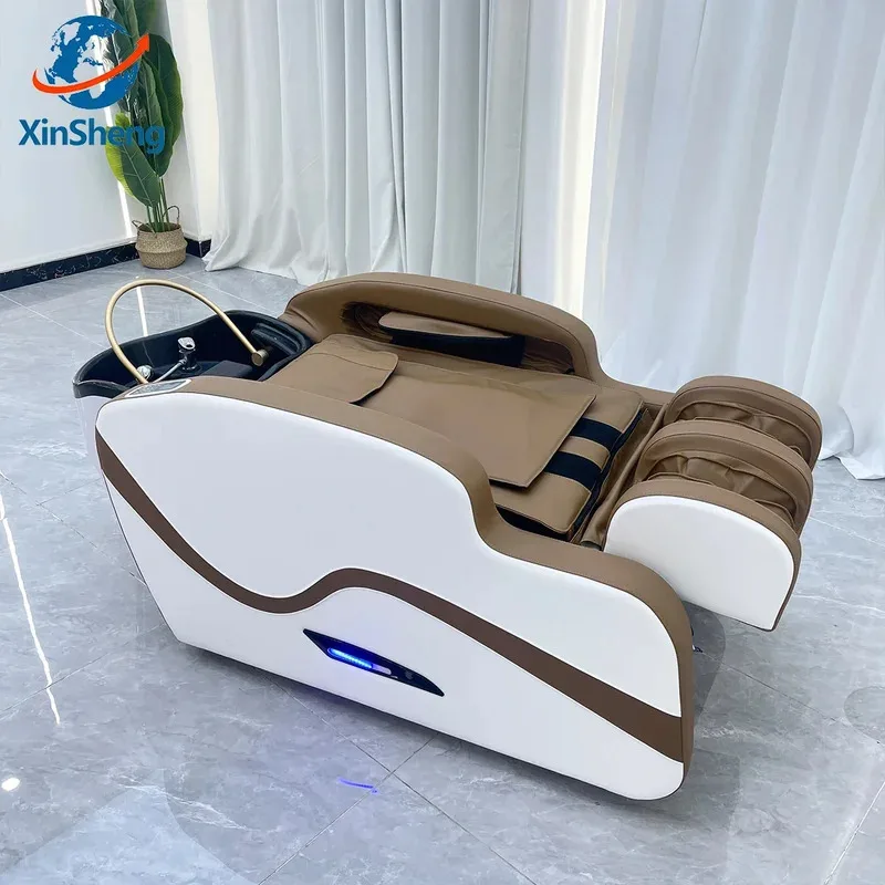 

XinSheng Professional Electric Massage Bed Head SPA Salon Massage Table Hair Washing Fumigation Beds Barber Shop Smart Furniture
