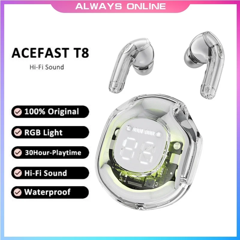 

Tws-наушники Acefast T8 с поддержкой Bluetooth 5,3 и шумоподавлением