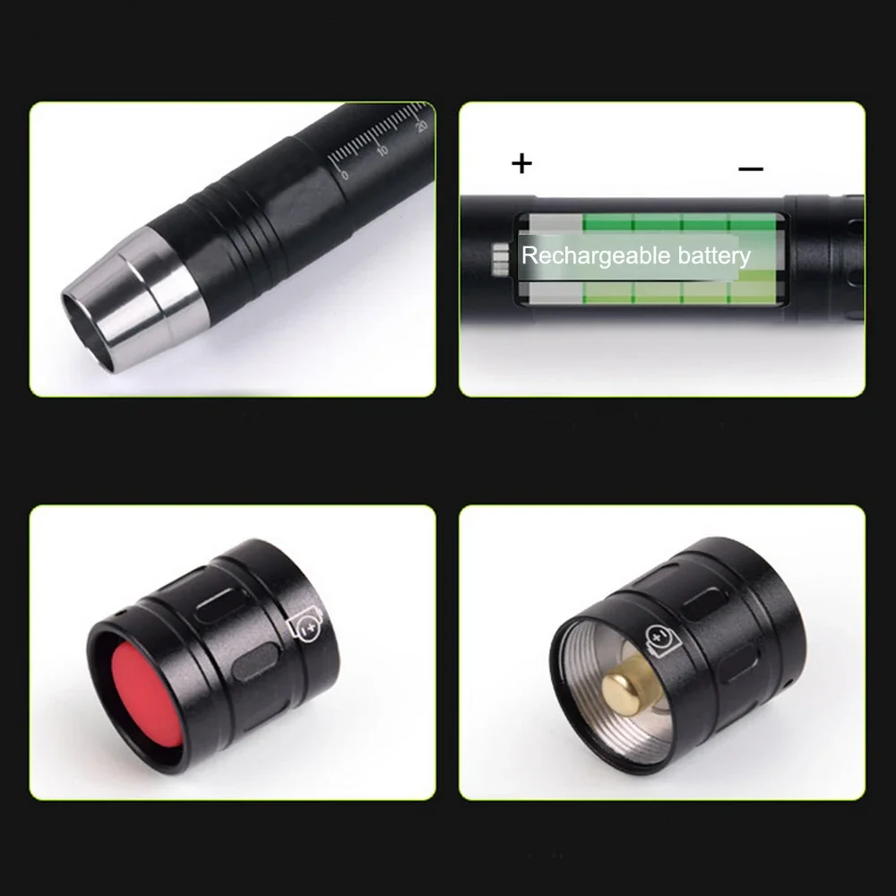 Shortwave 254nm UVC LED Flashlight SW UV Torch Lamp Fluorescent Minerals Phosphor with ZWB3 Optical Filter