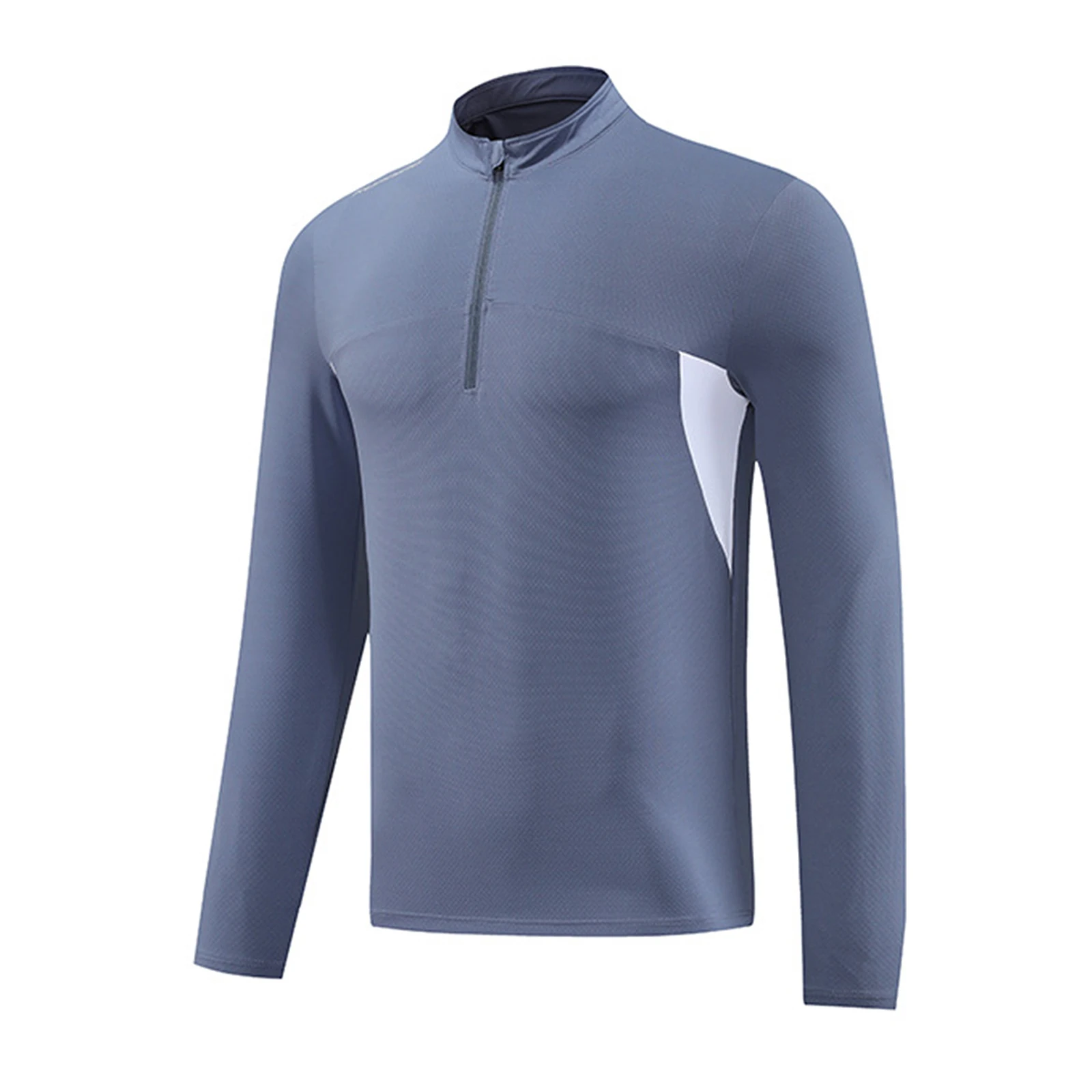 بلوفر رجالي رياضي بسحاب، كتلة ألوان، ياقة واقفة، أكمام طويلة، خفيف الوزن، سريع الجفاف، M-3XL