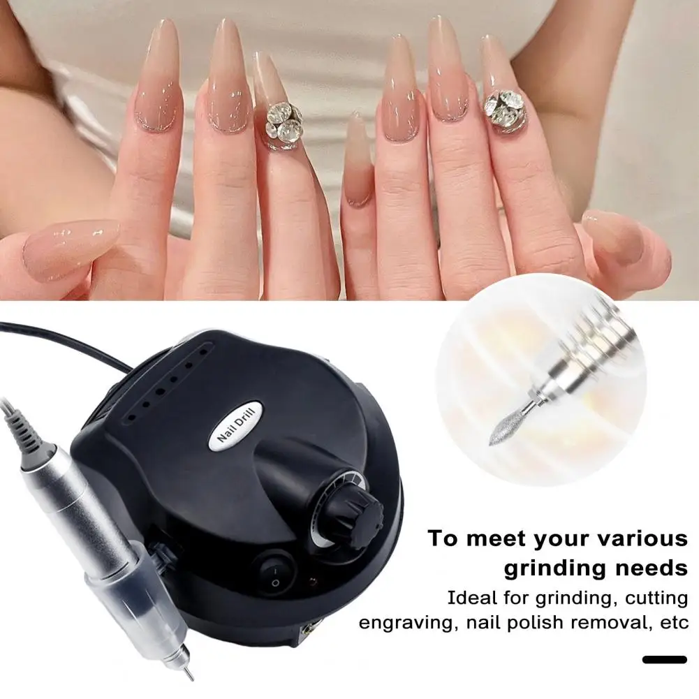 Electric Nail Grinder Nail Polisher High-speed Electric Nail Polishing Machine Versatile Care with 6 Grinding Heads for Strong