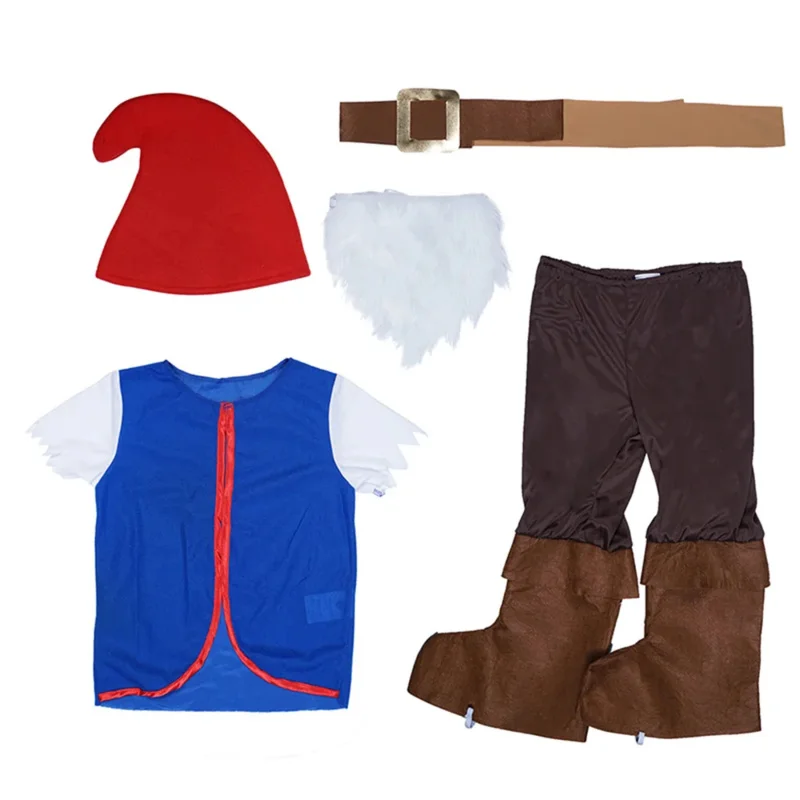 Fairy Tale Seven Dwarfs Kids Cosplay Costume Christmas Holiday Elf New Year Boys Girls Suits