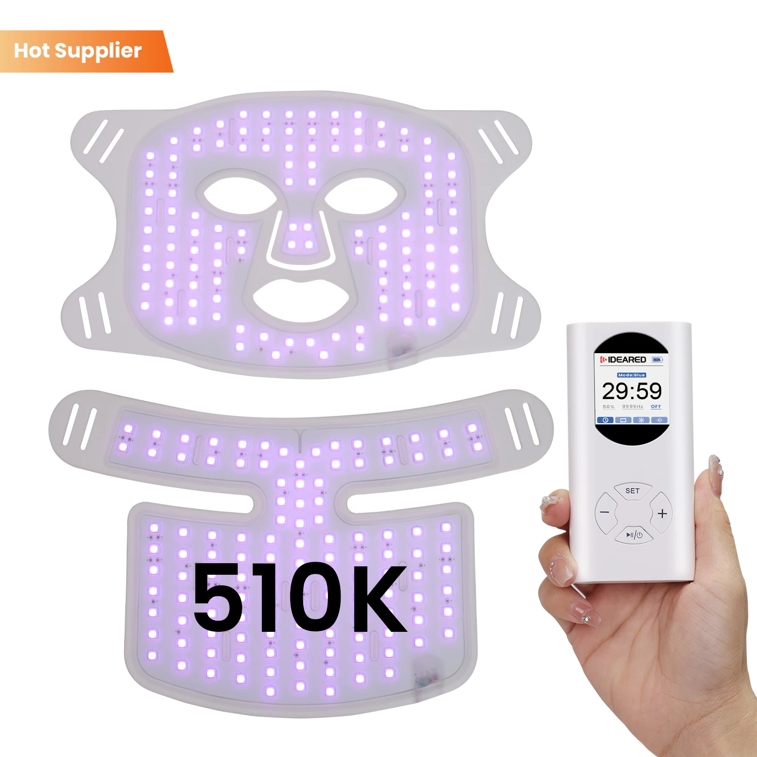 510K IDEATHERAPY new design infrared 830nm led facial mask 415nm 630nm led face light therapy mask