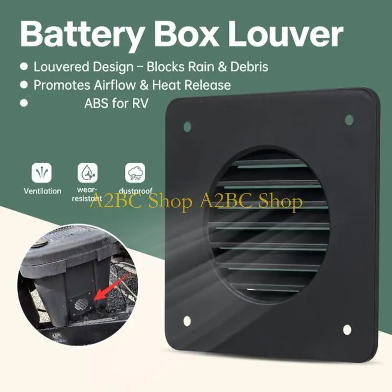 A2BC ABS RVs Battery Box Ventilation Grille Vent Cover Efficient Airflows Design For Overheat Easy Installation