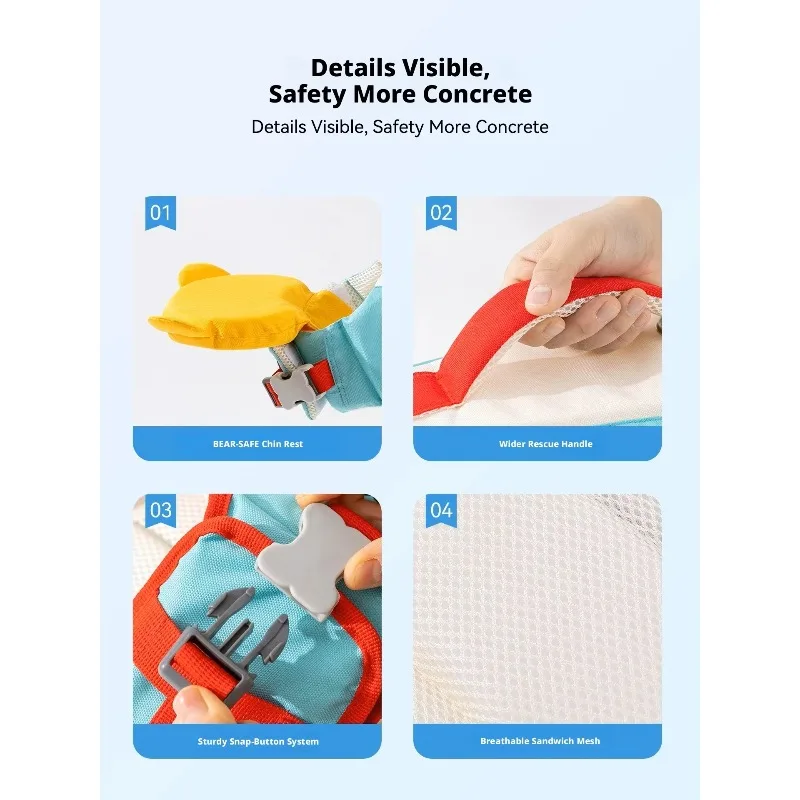 Portable Dog Life Jacket Super Large Buoyancy Swim Vest for Small Medium Dogs Summer Pet Safety Floatation Suit view 5
