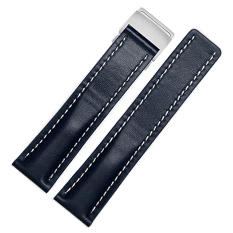 High Quality Genuine Leather Strap Watch Band For Breitling Mens Watch Cow leather Bracelet with Deployment buckle22mm 24mm