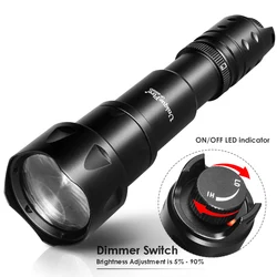 UniqueFire 2002D LED IR 940nm 850nm 810nm avcılık el feneri Flashlight nel Lens Zoom gece görüş Dimmer Swtich Torch Max.1000 metre