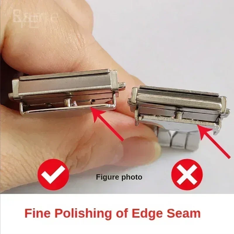 Glossy Smooth Solid Stainless Steel Fold Buckle for Hublot Big Bang Yubo Series Waterproof Watch Accessories 18 20 22 24mm