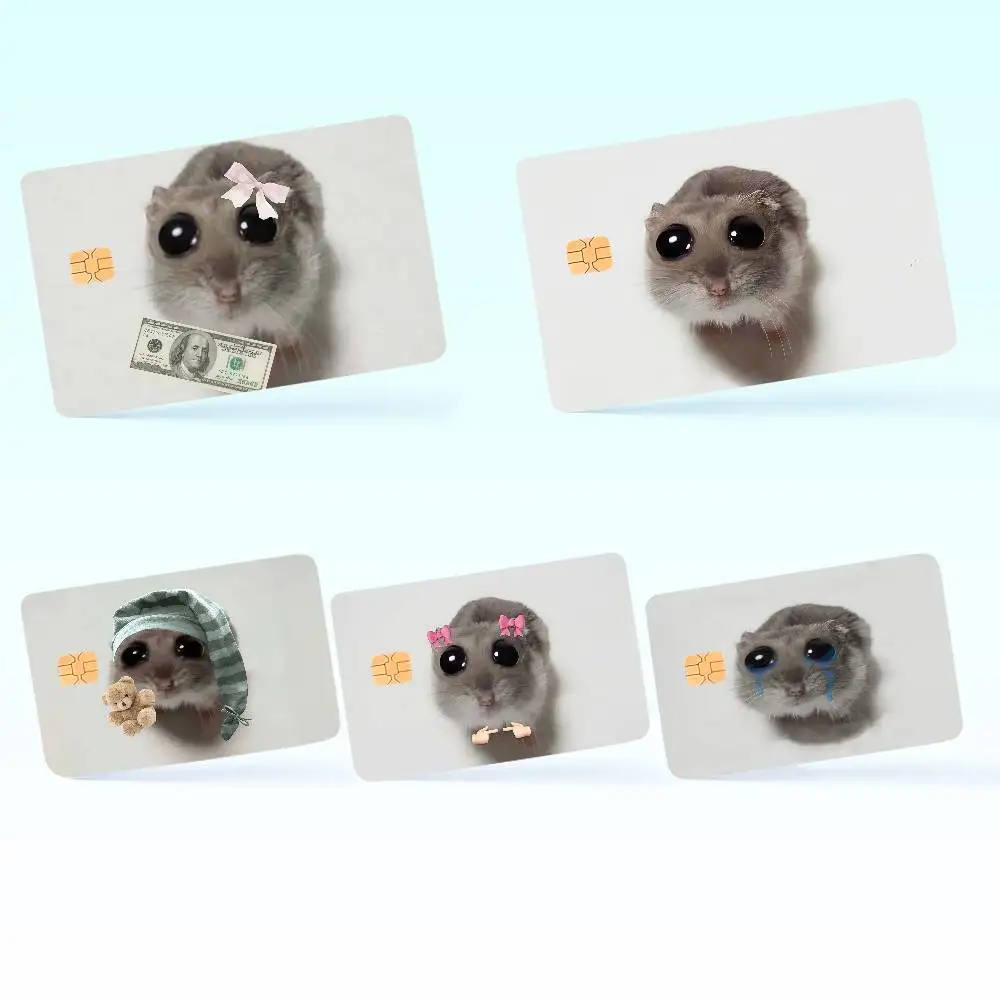Cartoon Cute Sad Hamster Cover Credit Card Stickers  Anime Image Print Canvas  Manga Decor HD