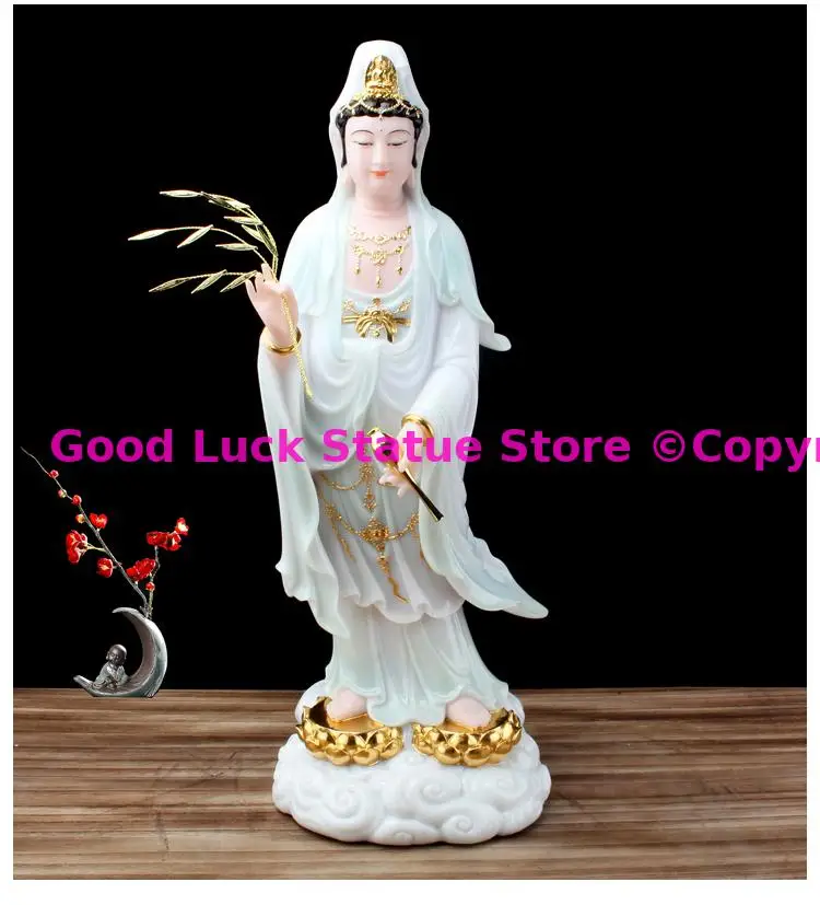 

48CM large Buddhism figure jade Goddess Mahasthamaprapta Guanyin GOD buddha Asia HOME protection Prosperity FENG SHUI statue