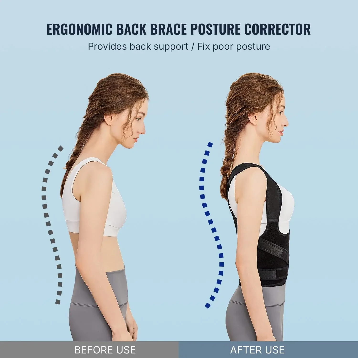 

Back Brace Straightener Posture Corrector for Scoliosis Hunchback Correction Back Pain Spine Corrector Support Posture Trainer
