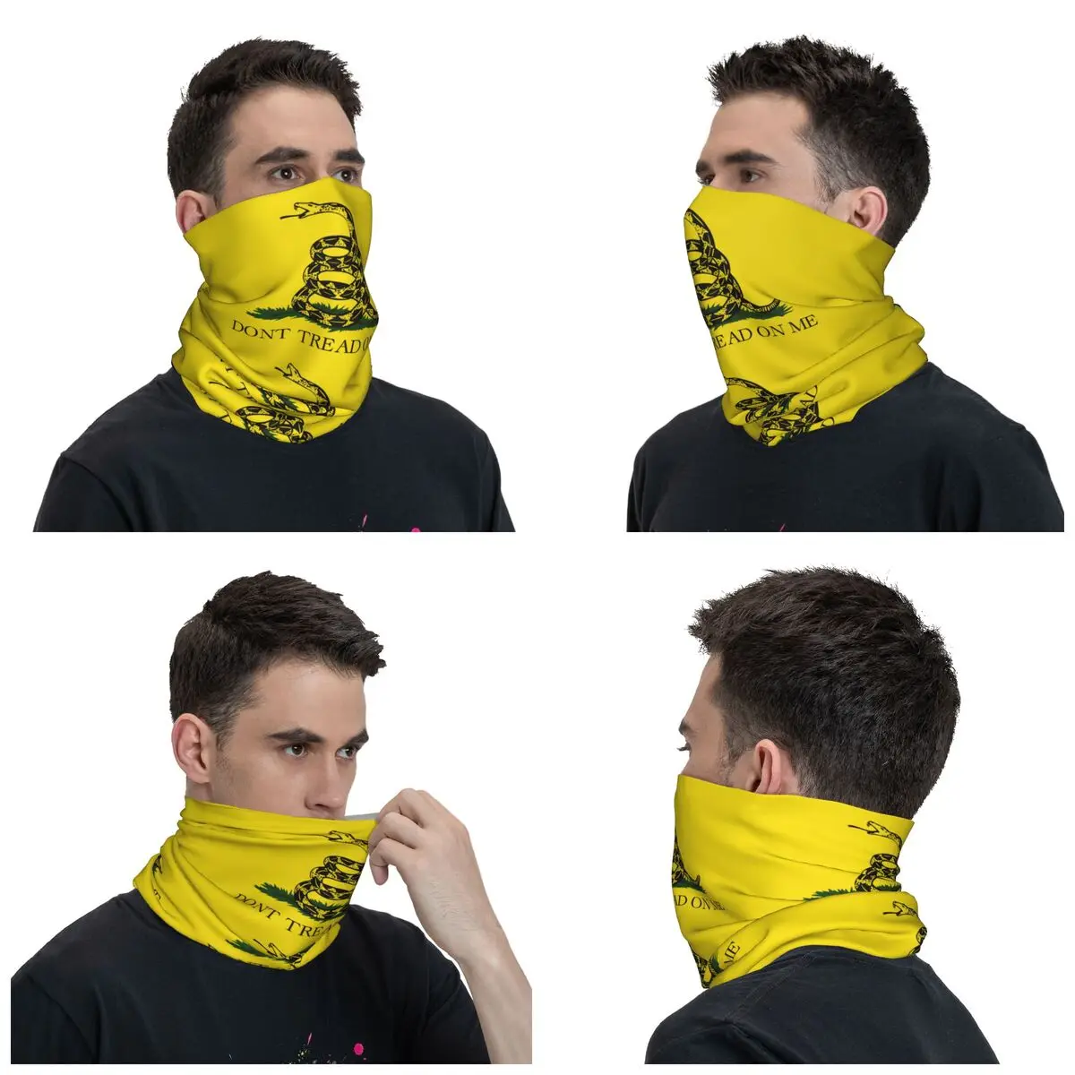 Dont Tread On Me Snake Flag Bandana Neck Gaiter Printed Balaclavas Magic Scarf Warm Cycling Outdoor Sports Unisex Breathable