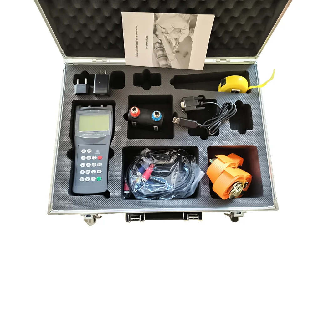 TDS-100H-M2 Water Flowmeter With Sensor (DN50~DN700mm, 0-160℃) Transducer Handheld Digital Liquid Ultrasonic Flow Meter
