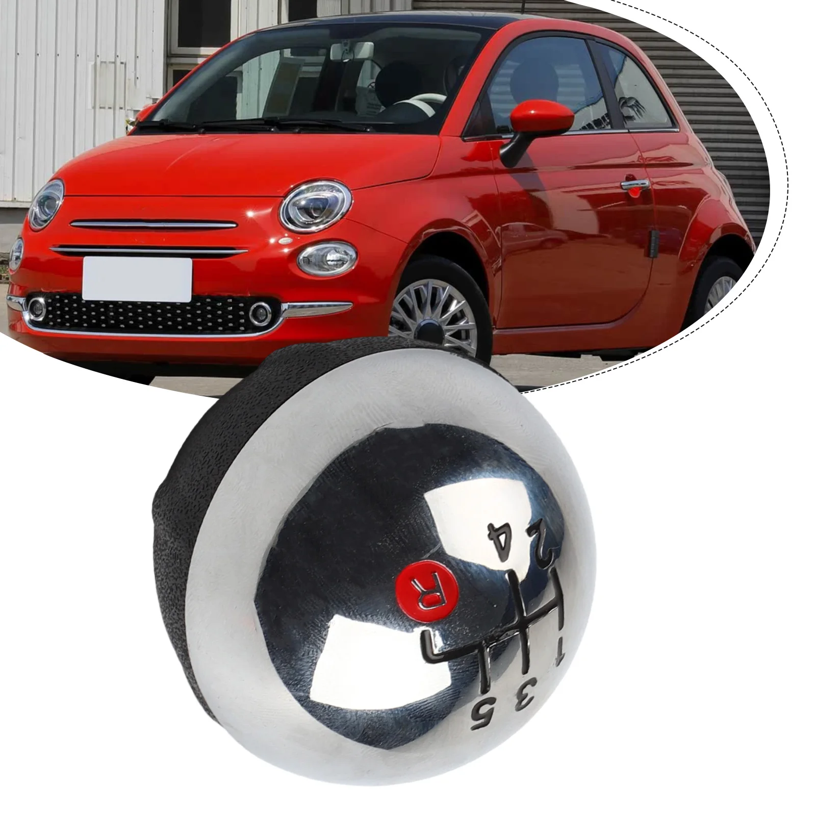 For Fiat 500 Black Chrome Shift Knob Driving Comfort Enhancement Custom Fit For Fiat 500 Compatible With 2007-2018 Models