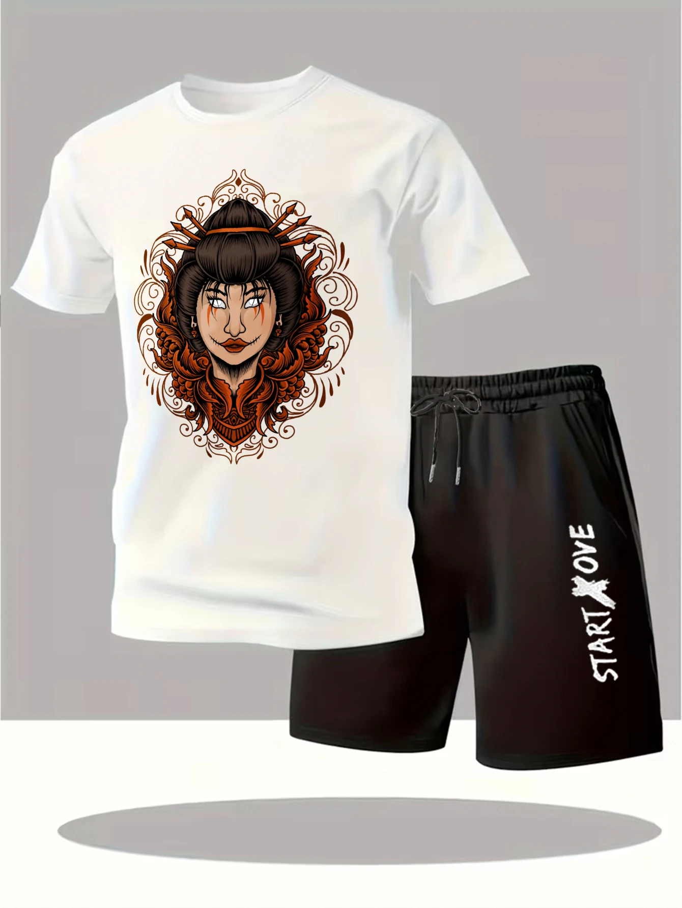 Men's sets 2025 New Fashion Short sleeve Graphic sweat suit Printed clothing set drip clothing Tracksuit men Y2k tracksuits