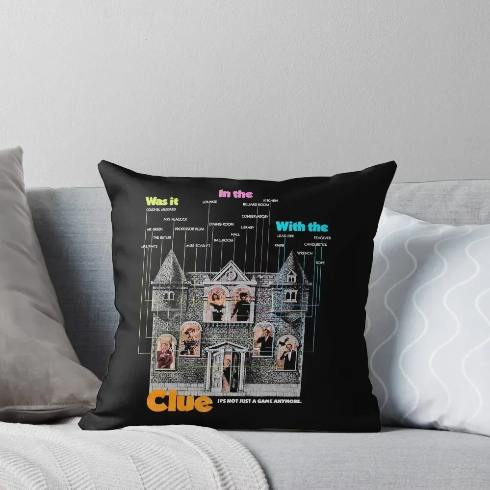 

Vintage Style CLUE - 80s Movie art Throw Pillow Room decorating items christmas pillowcases pillow