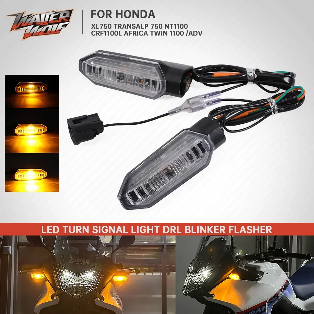 Front LED Indicator Turn Signals Daytime Running Light For Honda XL750 Transalp 750 CRF1100L Africa Twin 1100 NT1100 2020-2024