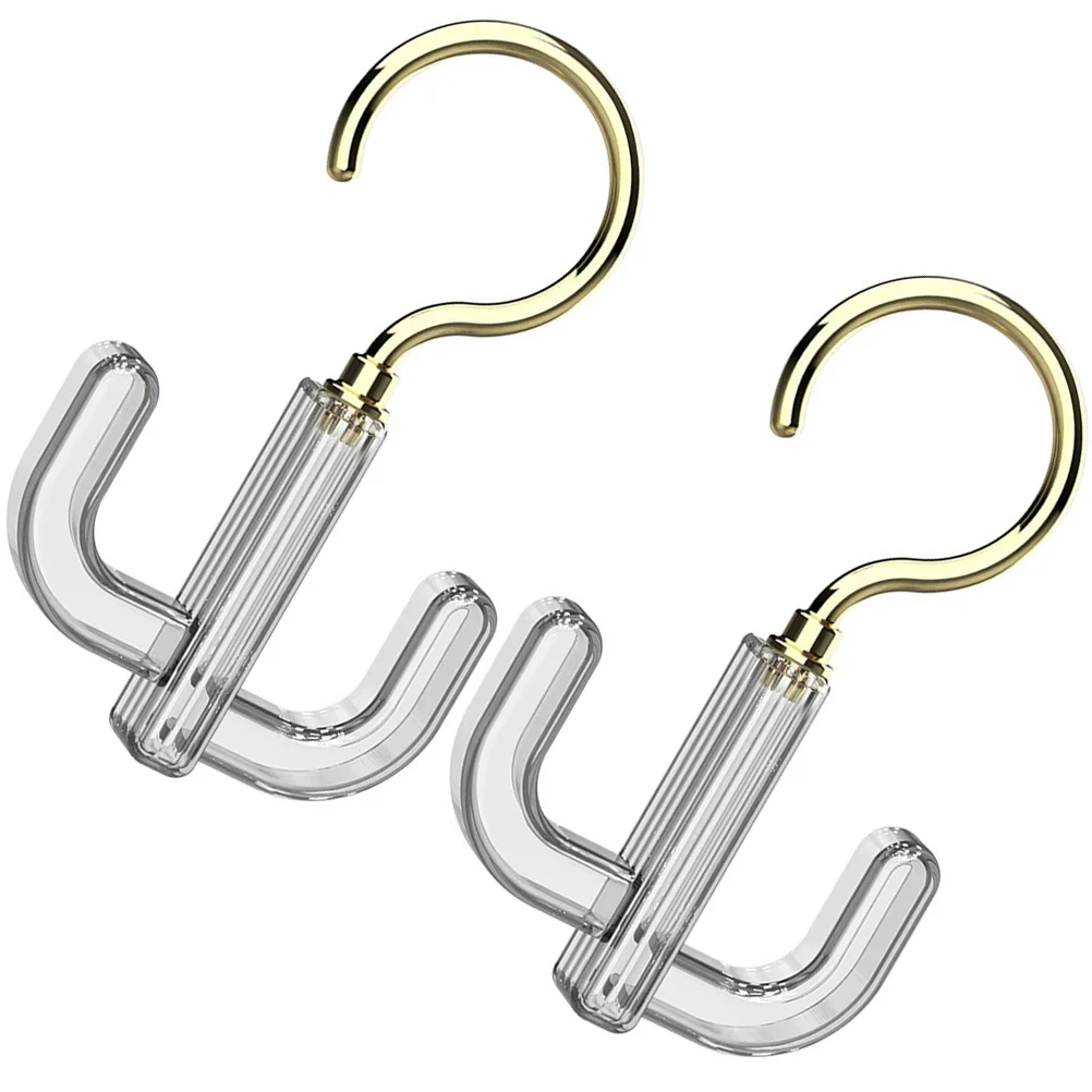 

2 Pcs Rack PET Material Hanger Purse Hooks Household Rotating Scarf Abs