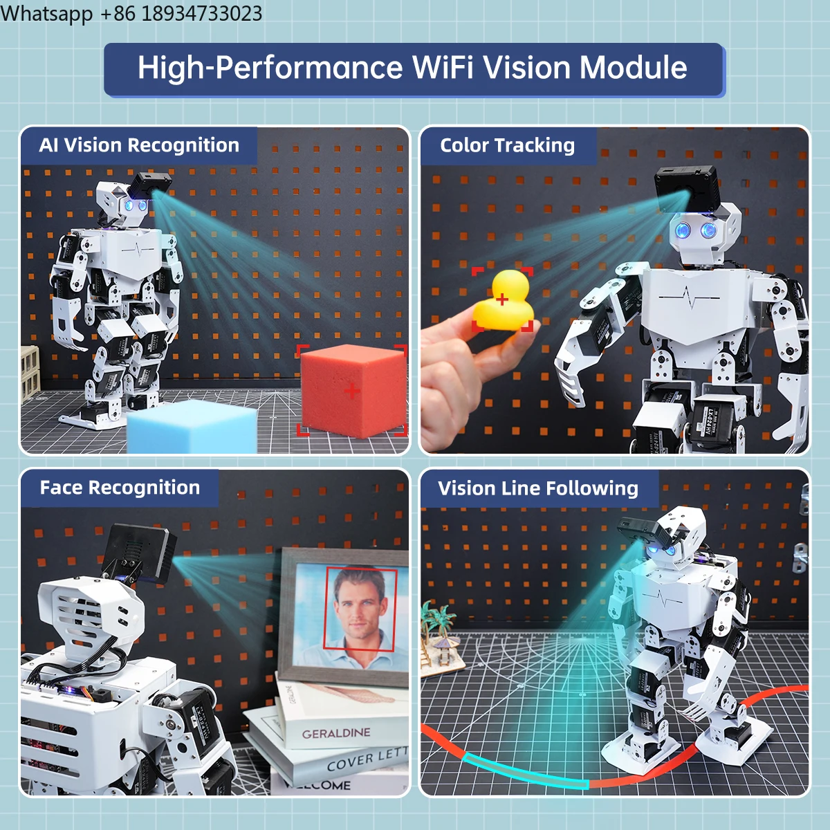 Picture 5: Hiwonder Tonybot with AI Vision Voice Interaction Supports Arduino Scratch Python Educational Programming Humanoid Robotic Kit