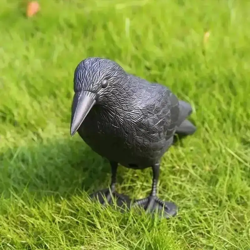 New Simulation Black Crow Statue Ornament Halloween Spooky Outdoor Garden Jardin Decor Scary Bird Model Prop Supplies
