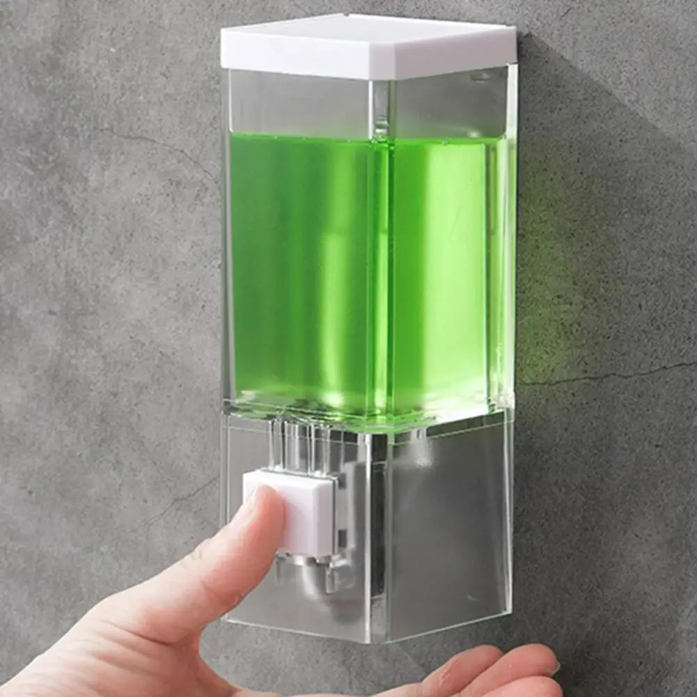 

Wall Mounted Manual Soap Dispenser Punch-Free Traceless Installation Transparent Disinfectant Bottle For Bathroom Kitchen