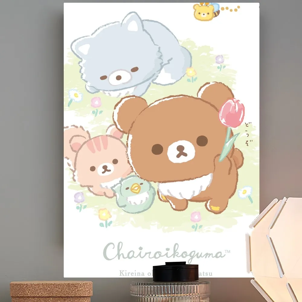 Rilakkuma Cartoon Poster Prints Wall Decals Sticker Pictures Living Room Home Decoration