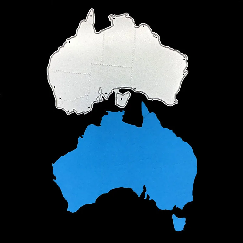 Mapa Australia wykrawacze szablony do cięcia metalu Album ze znaczkiem karta papierowa albumu wzór tłoczenia nóż do rękodzieła pleśń