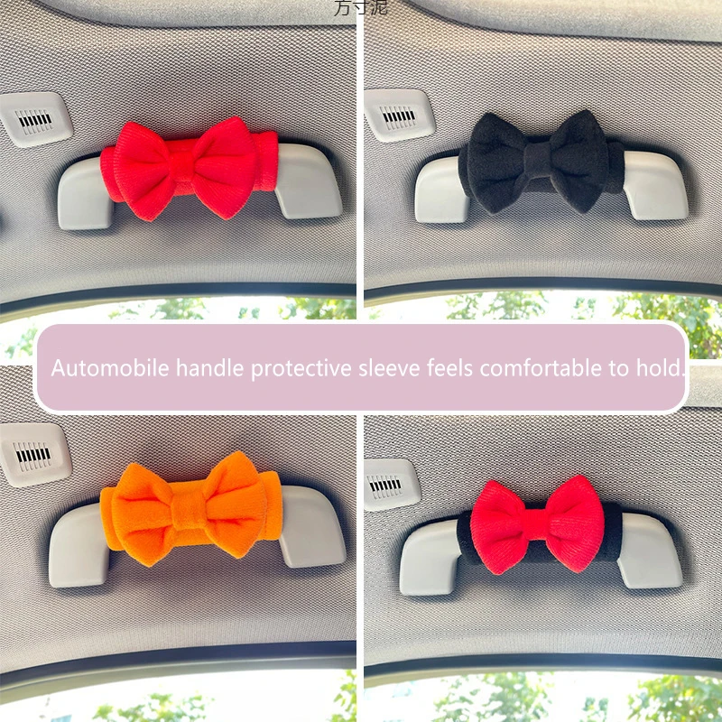 

【ZYAA-1】1 шт. чехол на ручку крыши автомобиля, мягкий замшевый защитный чехол, чехлы на подлокотники на крышу автомобиля, милые аксессуары для салона автомобиля с галстуком-бабочкой