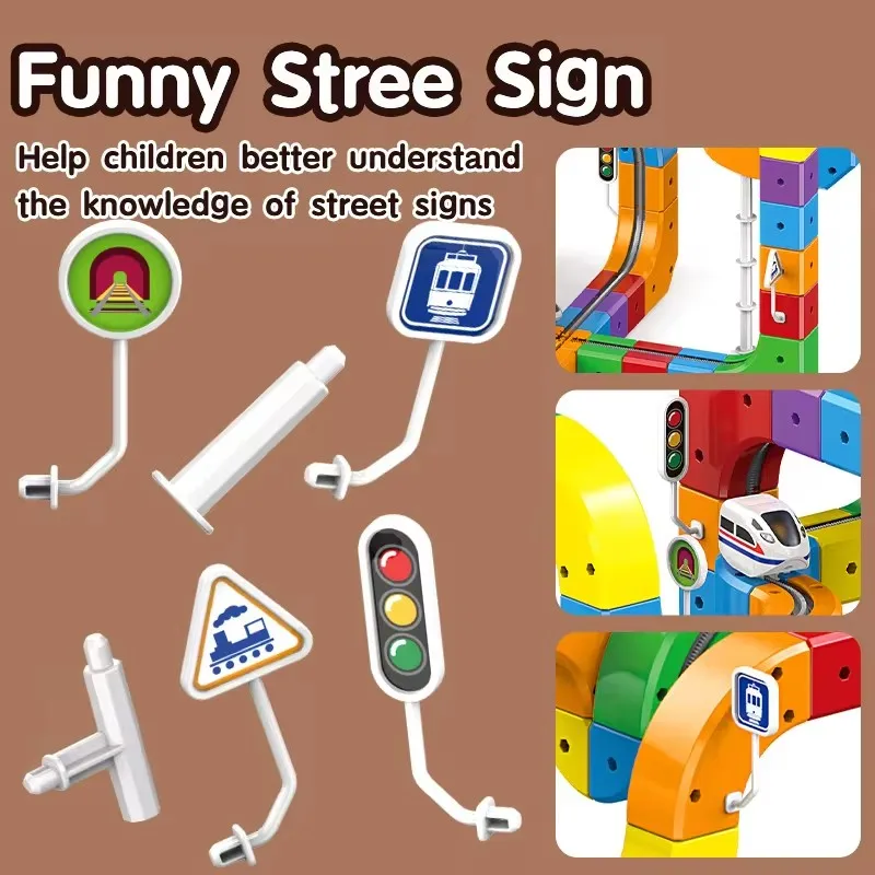 hot toy 81PCS Magical Track Train USB Rechargeable 3D Building Tracks Cube Rails STEM Educational Toys Christmas Birthday Gift