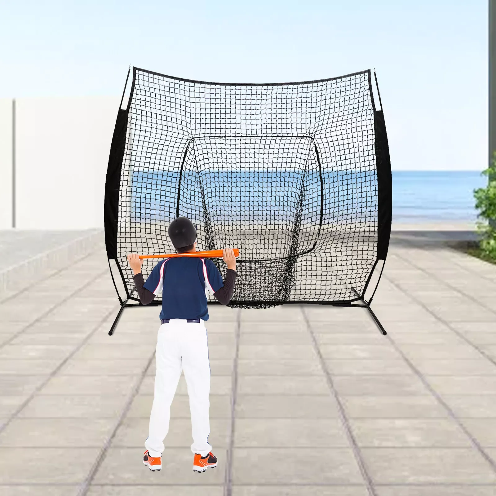 

Pro Baseball Softball Hitting Pitching Net Black Backstop Baseball Practice Net Baseball Training