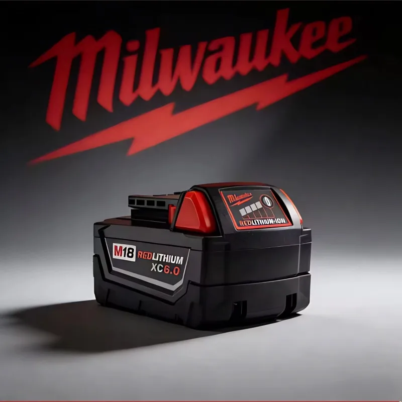 

100% Milwaukee M18 6.0Ah 5.0Ah Battery, 18V RED Lithium-Ion Replacement Battery for 48-11-1860 2604-22 M18 Power Tools