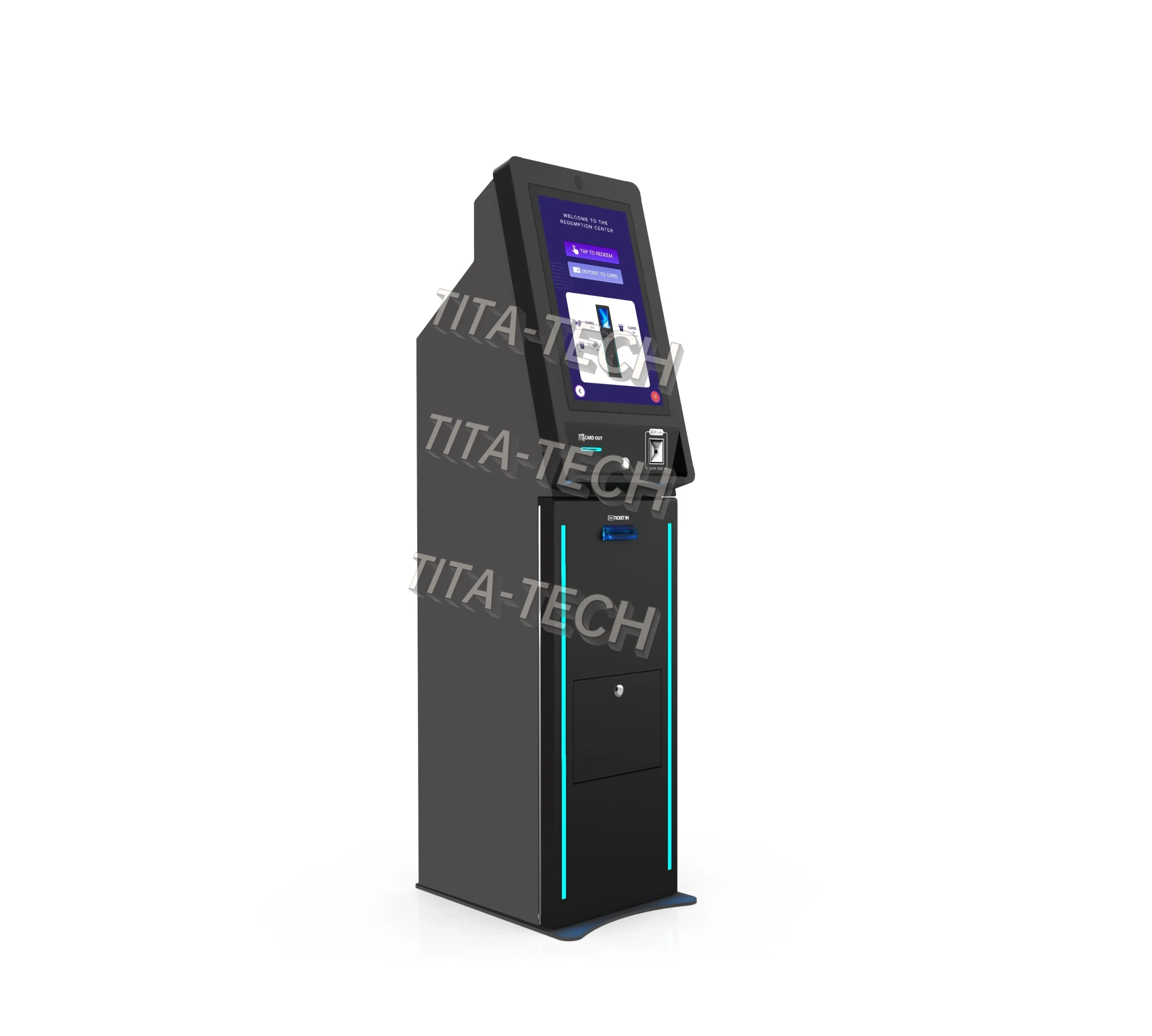 Amusement Cash Redemption Tico Ticket Printer Redemption Terminal Cash Out Qr Code Scanner Self Service Machine BTM Kiosk
