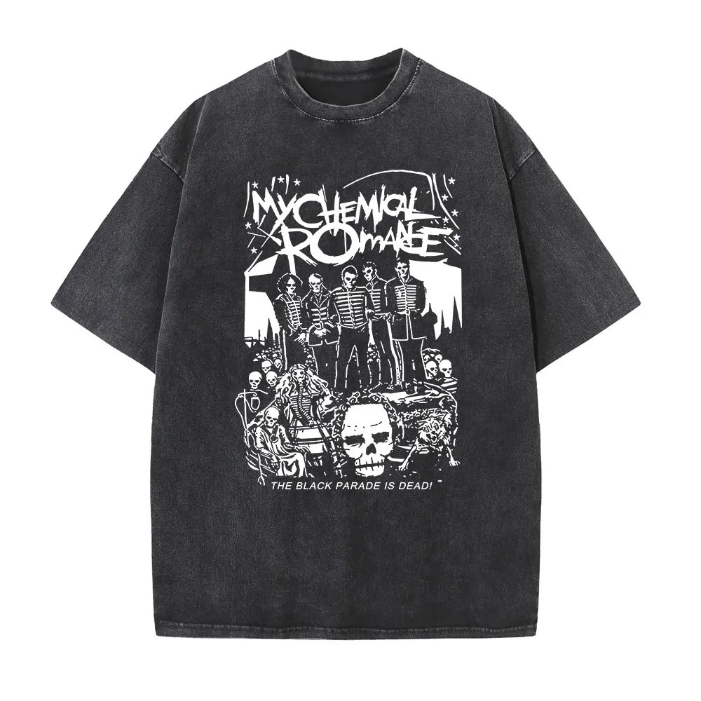 New My Chemical Romance Mcr Dead Men's T-Shirt Black Parade Punk Emo Rock Fashion Top Female Oversized T Shirt Clothing