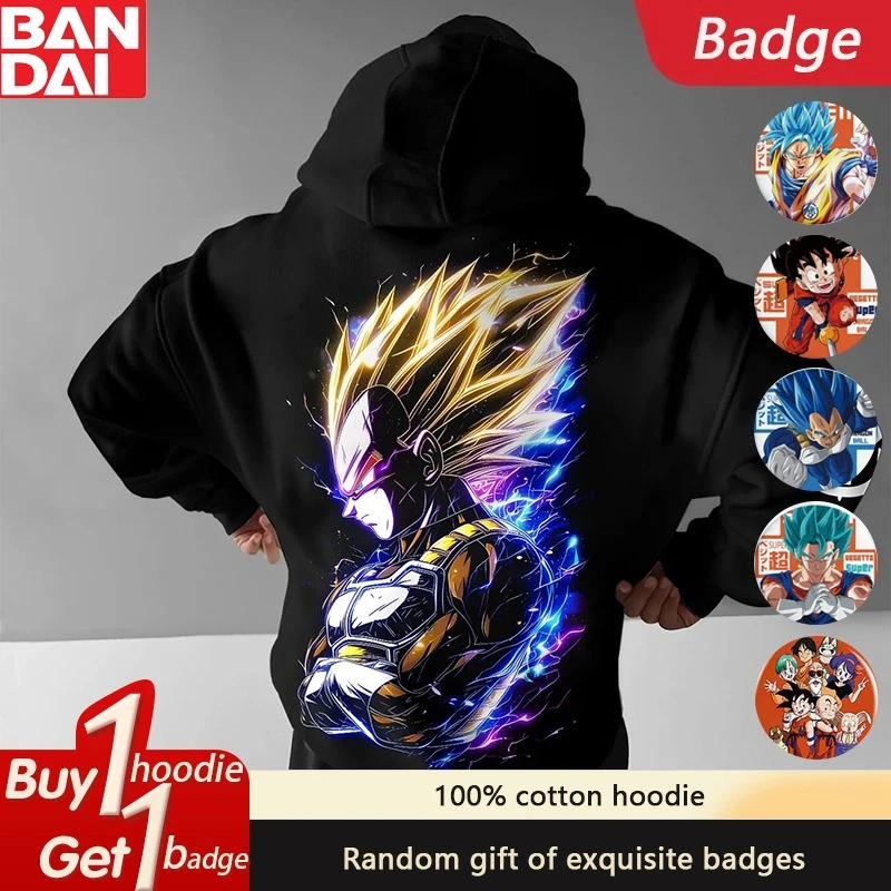 

Dragon Ball Japanese Animation Peripheral Autumn and Winter Hoodies Trend Loose and Comfortable Men's and Women's Hoodies