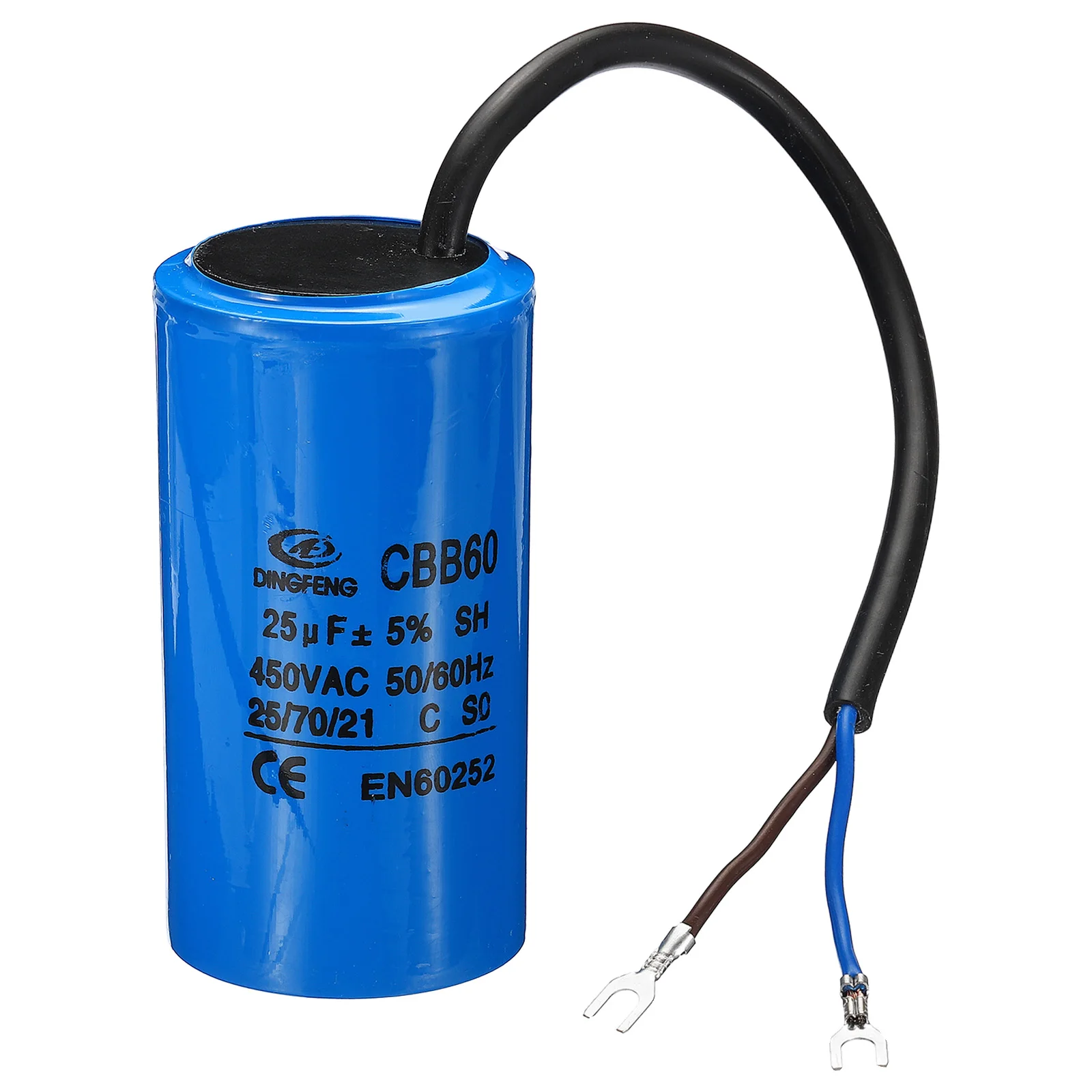 

1/2/3Pc CBB60 Running Capacitor AC 450V 2 Wire 50/60Hz 25/30/35/40/45/50/60/70uF for Air Compressor Motor Washing Machines Start