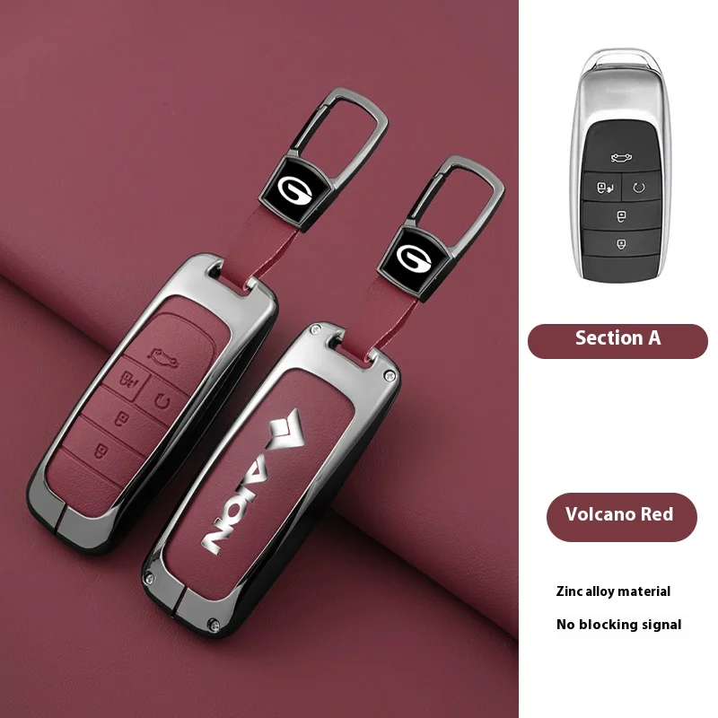 

Alloy Leather Car Remote Key Case Cover Fob For GAC Trumpchi Aion S V Y LX GS7 GS8 GM8 GS5 GA6 GM6 protector Shell Accessories