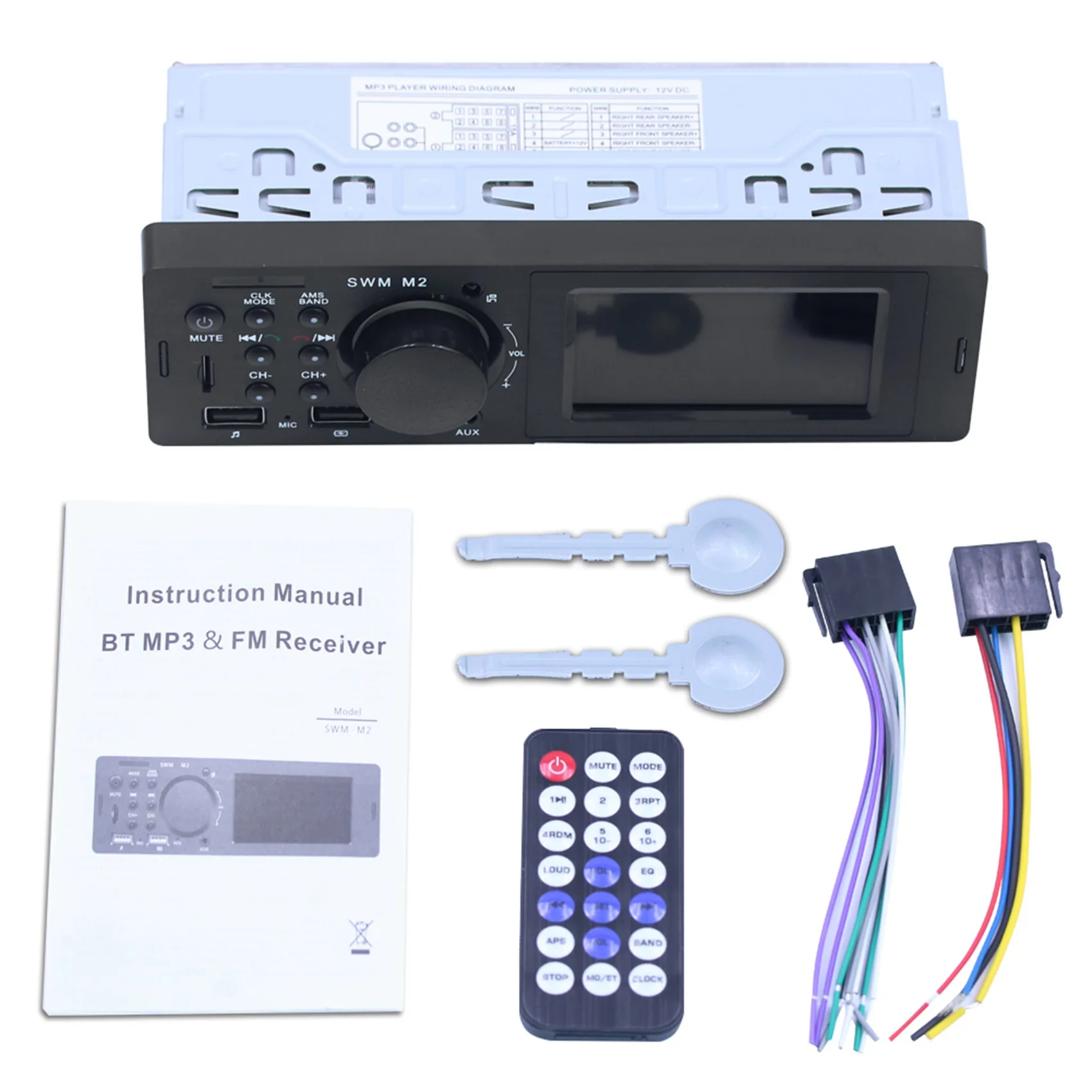 

1 DIN Car Stereo Audio Automotivo Bluetooth with USB USB/SD/AUX Card In-Dash Autoradio FM MP3 Player PC