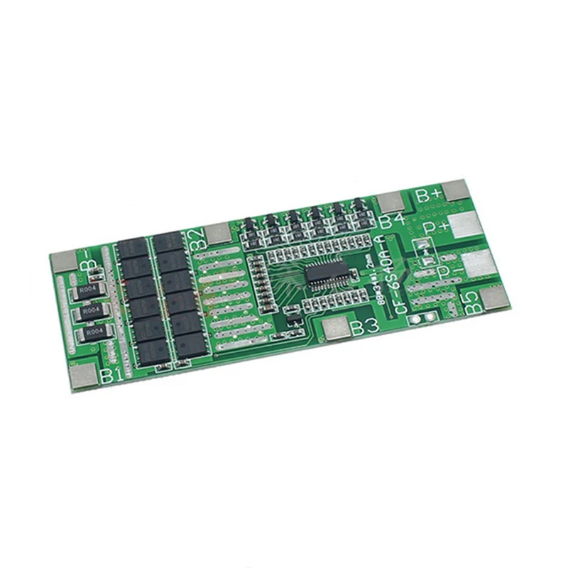 24V 6S 40A 18650 Li-Ion Lithium Battery Poretect Board Solar Lighting Bms Pcb With Balance For Ebike Scooter