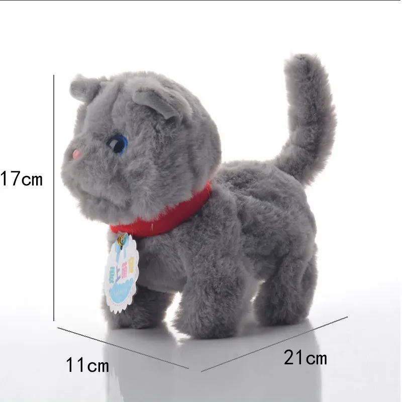 Robot de peluche electrónico para niños, juguetes para gatos, correr, caminar, Wag Tail, Animal miawing, gatito eléctrico, juguete para mascotas, regalos de cumpleaños