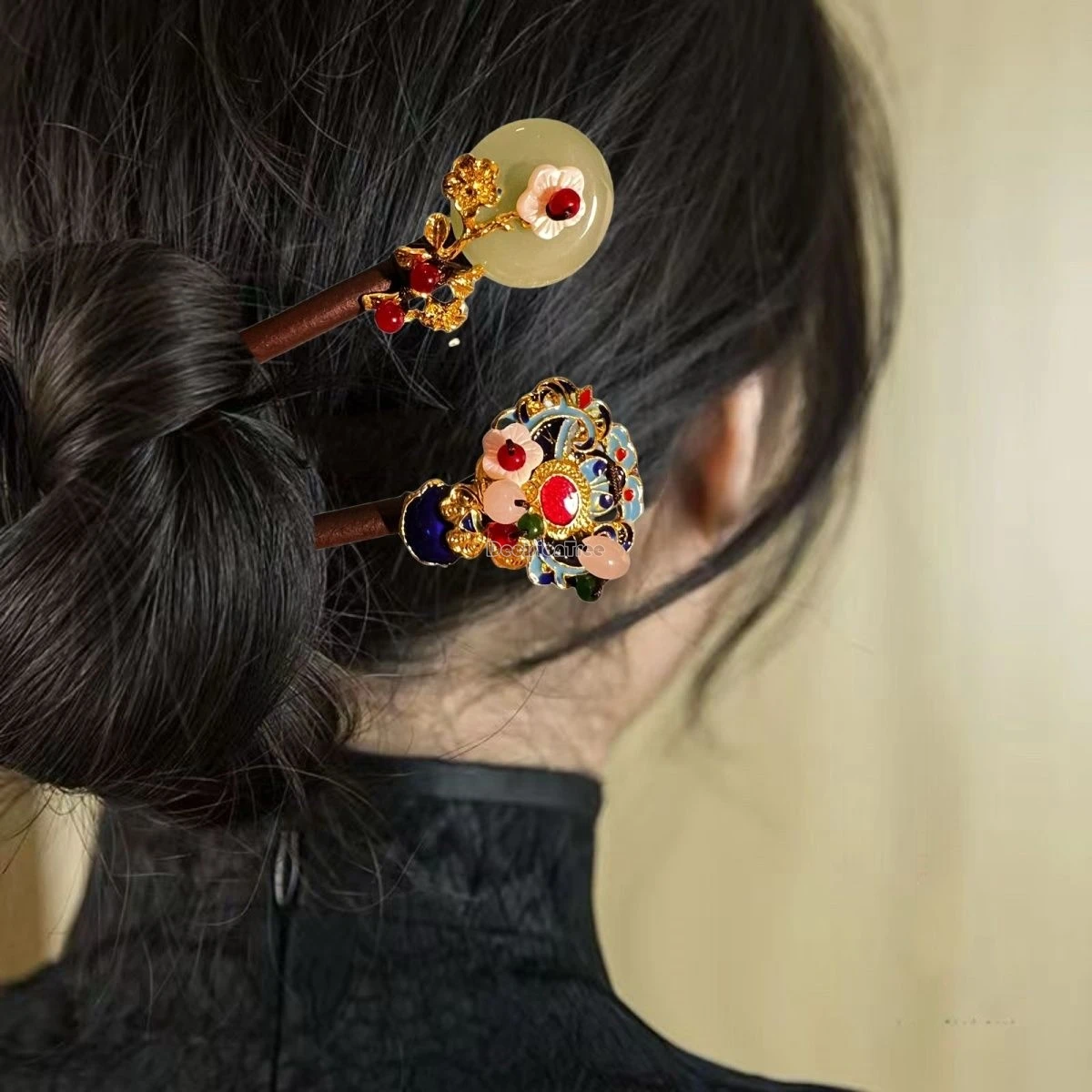 

2025 National elegant classical hairpin palace retro tassel headdress Chinese style Hanfu hairpin accessories hair 2piece set