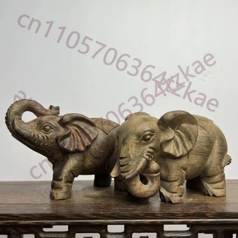

Пара резных фигурок слонов из агарового дерева ручной работы – 4,7 дюйма, скульптуры из дерева для декора дома и офиса, привлекающие удачу по фэн-шуй