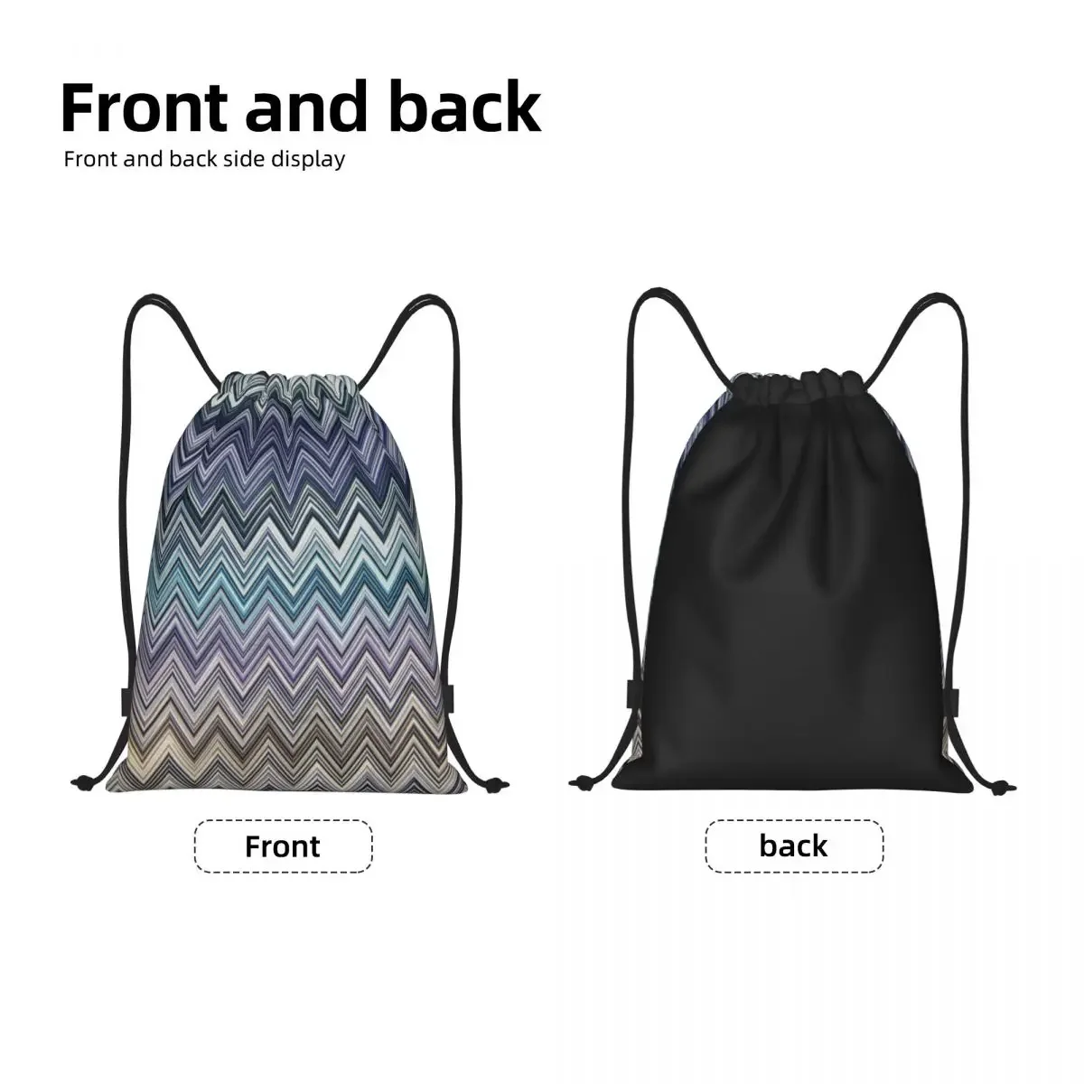 Custom Home Zig Zag Bohemian Drawstring Sacos, Mochilas de Yoga, Boho Pastel Sports Gym Sackpack, homens e mulheres