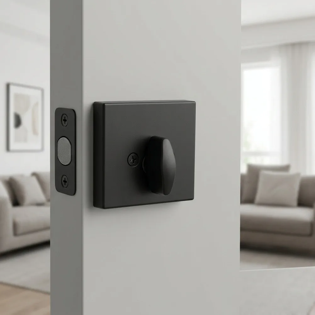 1pcs Modern Matte Silver Square Deadbolt= Cylinder Lock Keyed Alike For Interior Wooden Passage Door Security Upgrade Fitting
