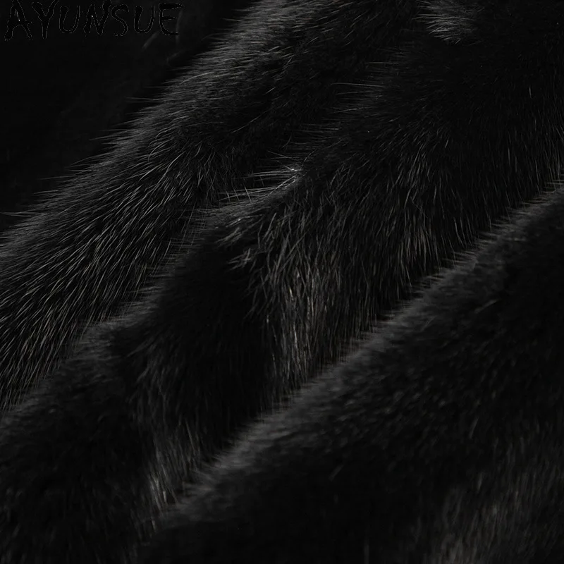 Femmes de luxe manteau de fourrure de vison manteaux de fourrure véritable pour femme nouveau dans les vêtements d'extérieur vestes d'hiver vêtements pour femmes 2025 Шуба Ж Döncud